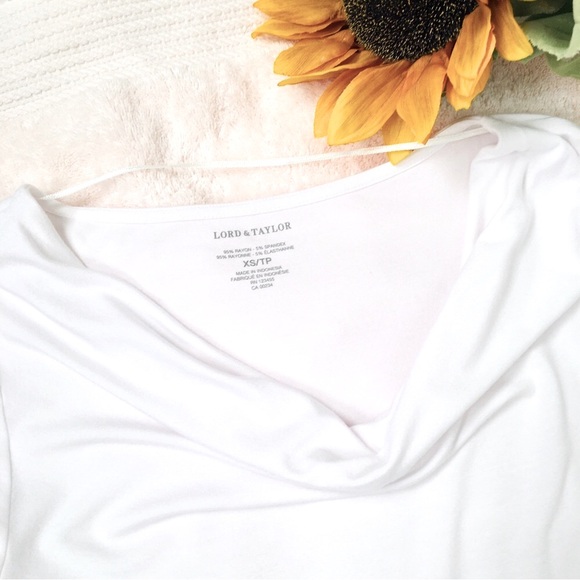 White Cowl Neck Long Sleeve Top - Picture 5 of 8